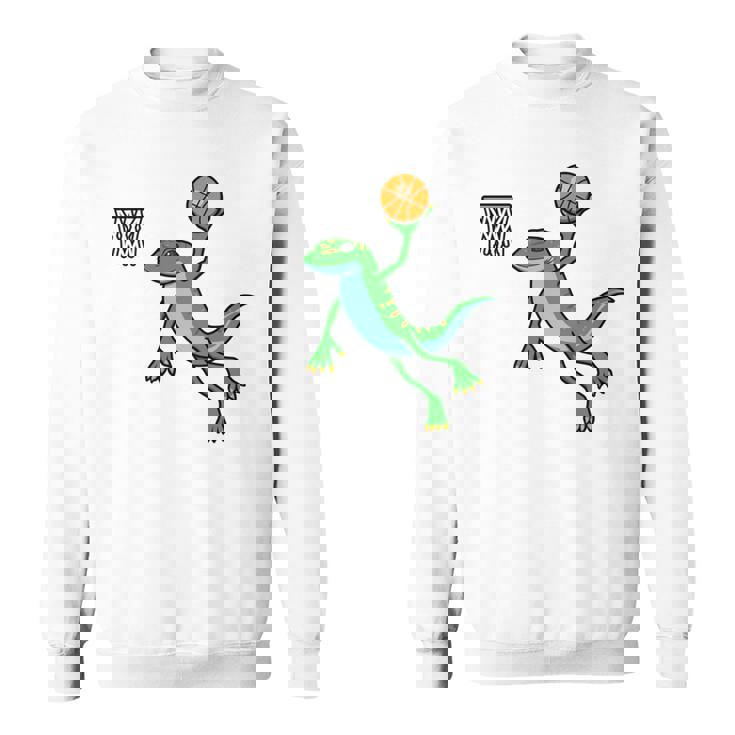 ヤモリ バスケットボール ホビー スポーツ 爬虫類 長袖tシャツ スウェットシャツ