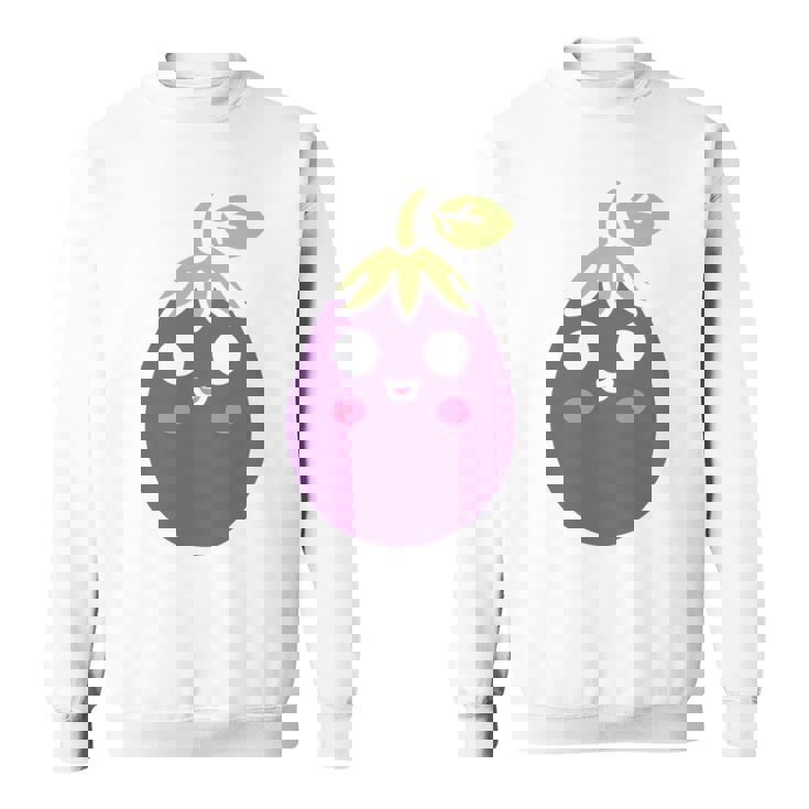 ユーモアフードナスのシンプルなナス 長袖tシャツ スウェットシャツ