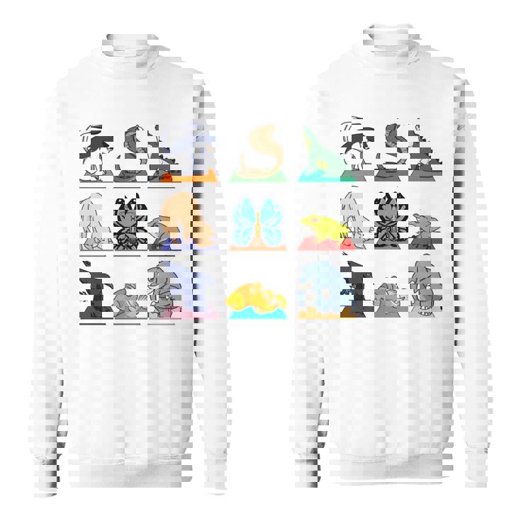 ヨガ動物のポジション 長袖tシャツ スウェットシャツ