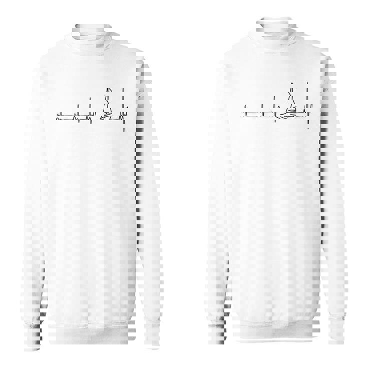 ヨットのハートビートグラフィック スウェットシャツ