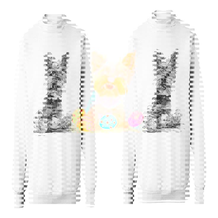 ヨーキー ヨークシャーテリア 犬種 ハッピーイースター メンズ レディース スウェットシャツ