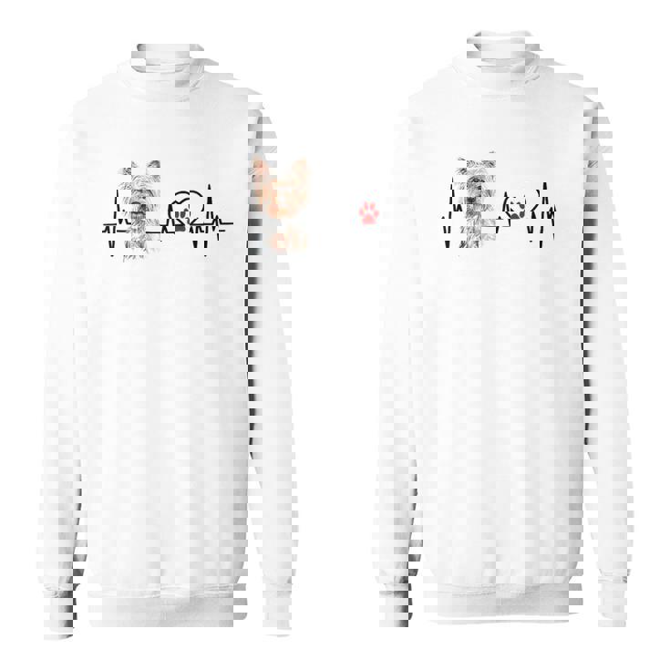 ヨークシャーテリア 心電図 ハートビート ハートライン 犬好き スウェットシャツ