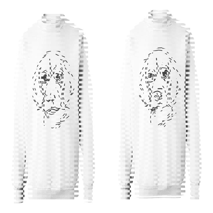 ラインアートお父さんママ犬-ビーグル スウェットシャツ