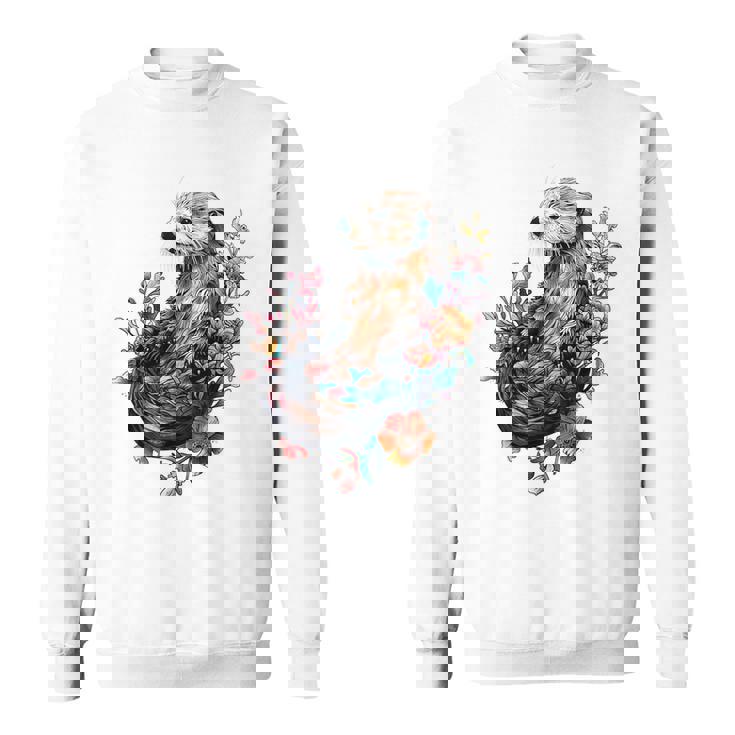 ラッコ フローラルアクセント スウェットシャツ