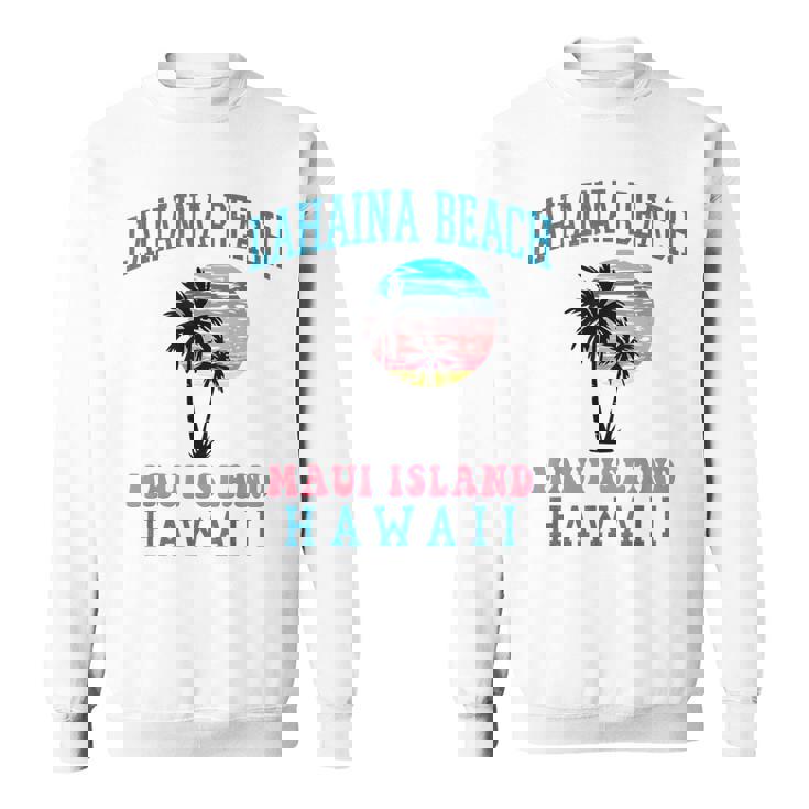 ラハイナ ビーチ マウイ ハワイ ビーチ ヤシの木 夏 ハワイアン スウェットシャツ