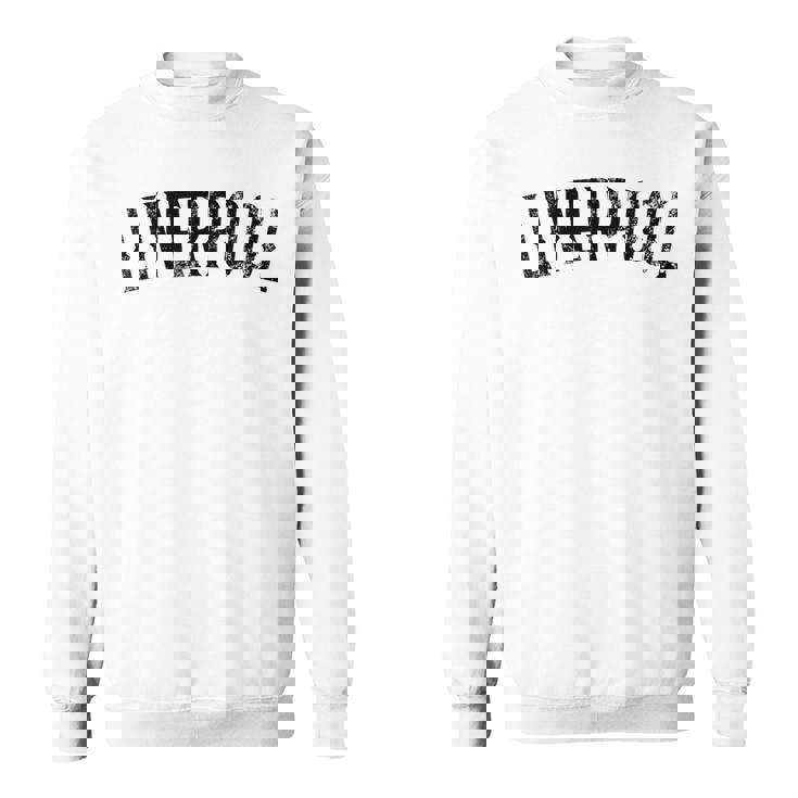 リバプール イギリス ヴィンテージ ブラック テキスト アパレル スウェットシャツ