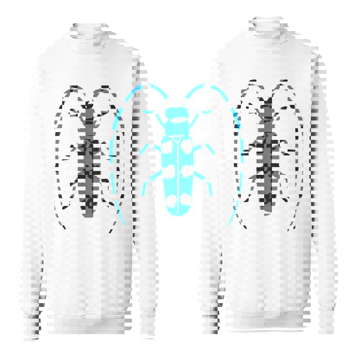 ルリボシカミキリ _昆虫_カミキリムシ スウェットシャツ