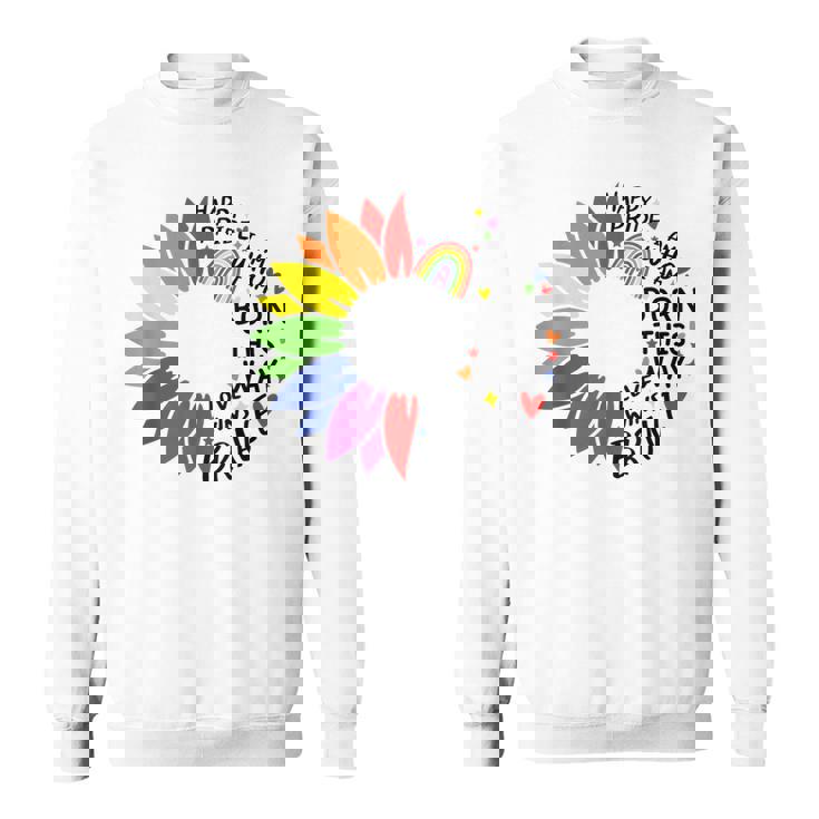 レインボー ヒマワリ ハッピー プライド スウェットシャツ