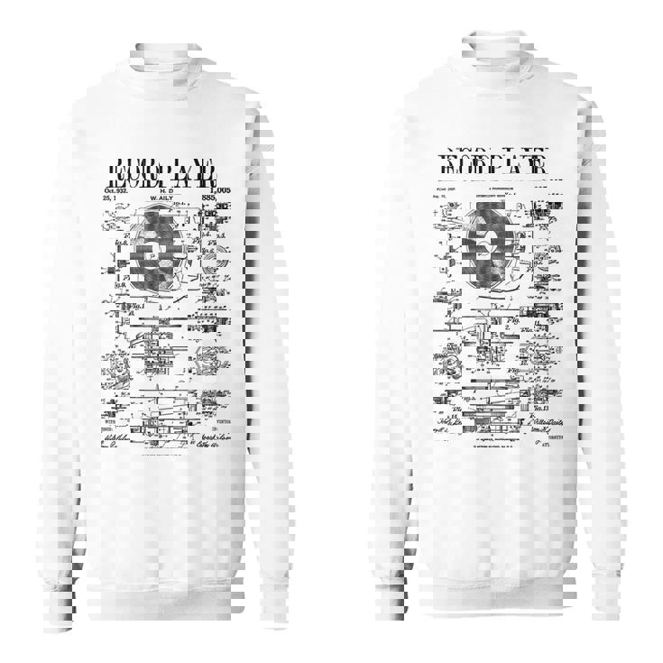 レコードプレーヤー ヴィンテージ 特許 Dj ターンテーブル 蓄音機 スウェットシャツ