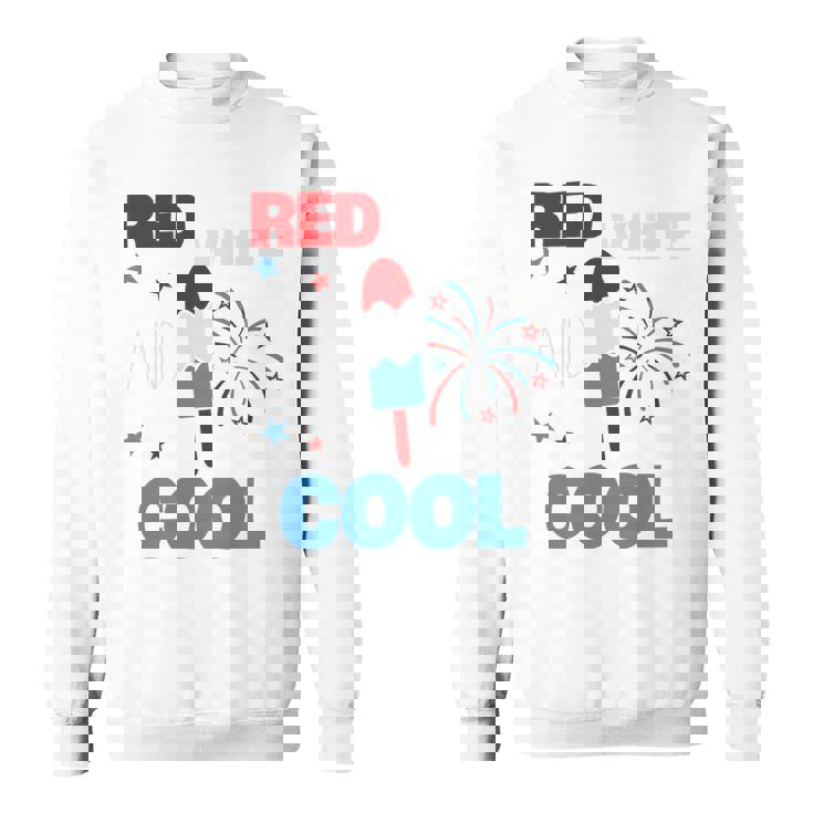 レッド ホワイト クールなアメリカ国旗 アイスキャンディー 面白い 7月4日 長袖tシャツ スウェットシャツ