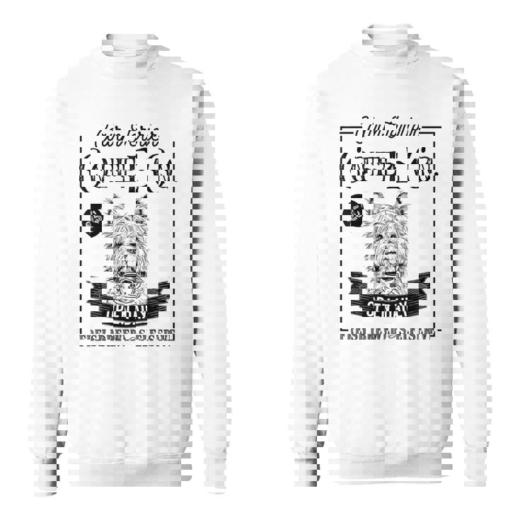 レトロ ケアンテリア コーヒー 面白い 犬 ママ コーヒー愛好家 スウェットシャツ