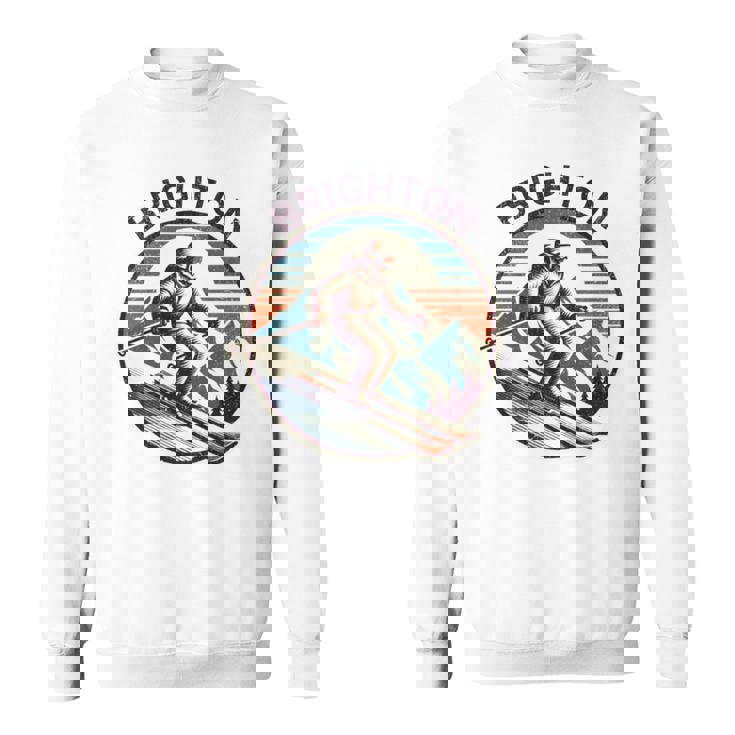 レトロ ヴィンテージ ブライトン ユタ スキー リゾート ウィンタースキー 長袖tシャツ スウェットシャツ