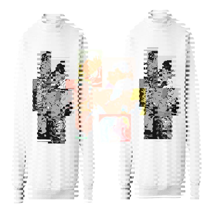 レトロコミックキス、コラージュ、ビンテージポップアートキスコミックスタイル 長袖tシャツ スウェットシャツ