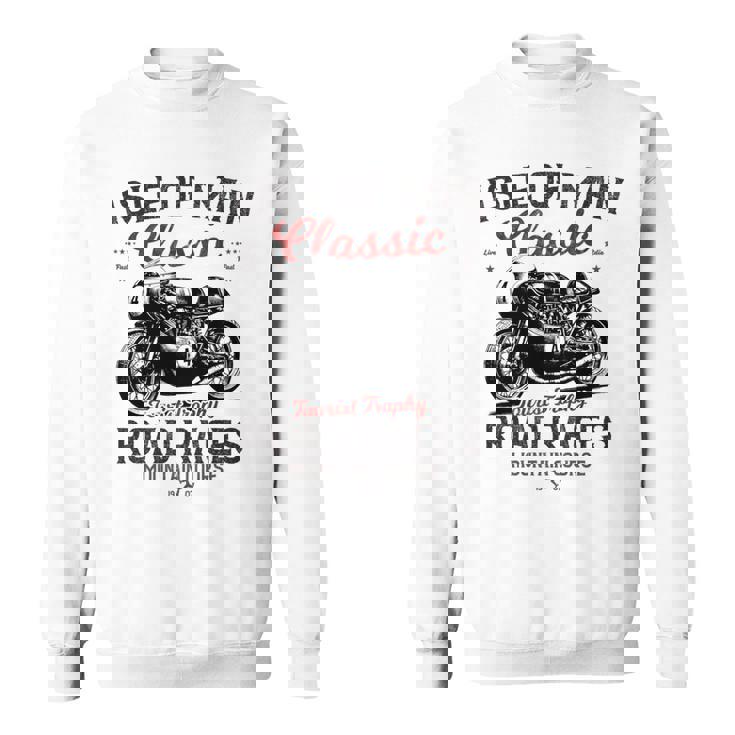 レトロマン島ttレースヴィンテージバイクレース 長袖tシャツ スウェットシャツ