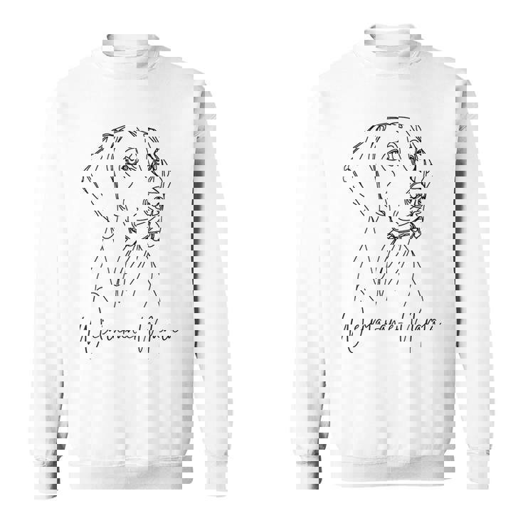 ワイマラナー ママ ワイマラナー ママ かわいい ラインアート 犬 アーティスティック スウェットシャツ