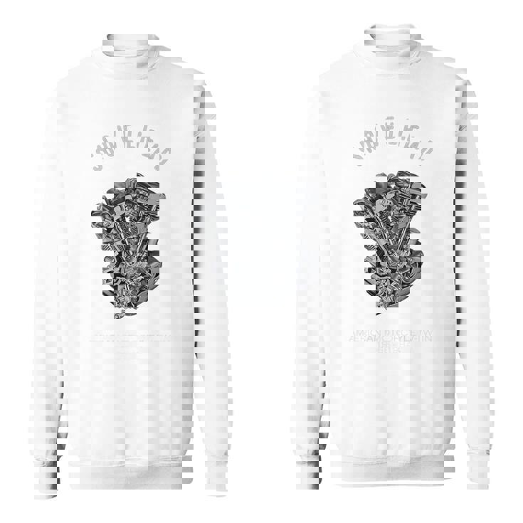 ヴィンテージ Hd オートバイtwin ショベルヘッド エンジン ドローイング バイカー スウェットシャツ