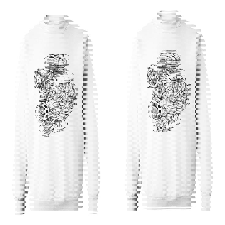 ヴィンテージエンジンブロック – メンズカー&メカニックガレージグラフィック スウェットシャツ