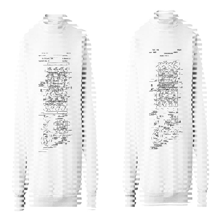 ヴィンテージエンジンブロックの青写真図–メンズカーグラフィック スウェットシャツ