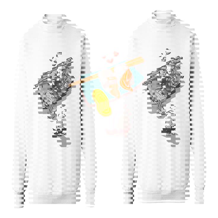 一緒に寝る 寿司 と 寝ぼける 寿司 たまご サーモン 穴子 スウェットシャツ