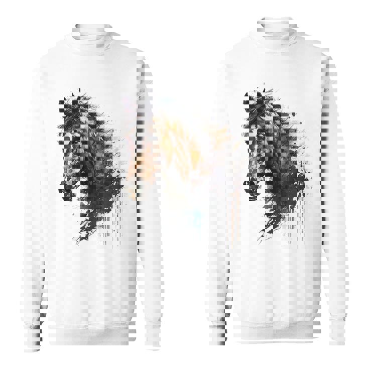 乗馬アート アニマルプリント 馬モチーフ 馬 スウェットシャツ