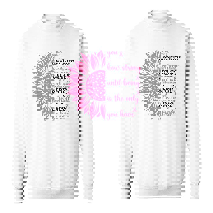 乳がんファイター サバイバー ひまわり ピンクリボン 戦士 スウェットシャツ