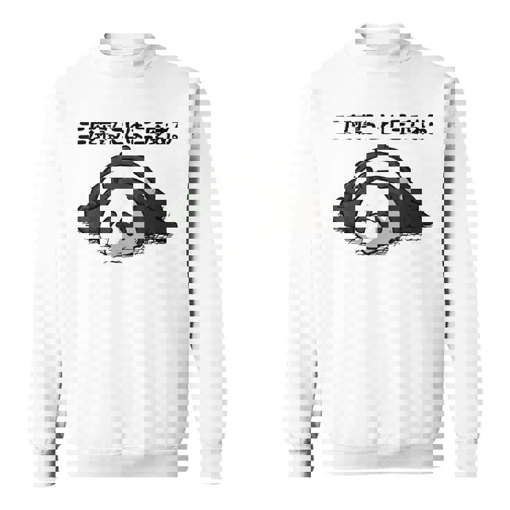 二度寝ることは三度ある ネタ ことわざ 言い間違いことわざ 慣用句 ジョーク ギャグ ダジャレ ツッコミ パンダ スウェットシャツ