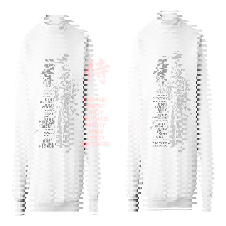 侍、日本の戦士の美徳-バックプリント スウェットシャツ