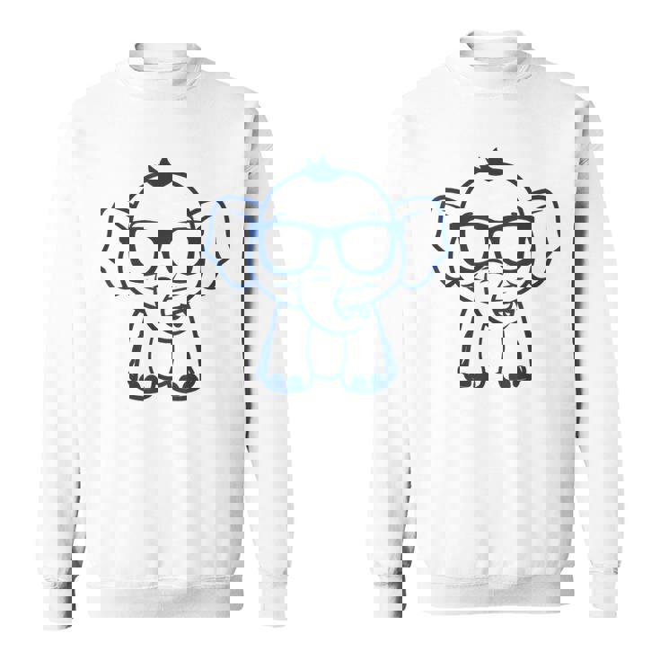 動物かわいいシンプルなサングラスをかけた小さな象の赤ちゃん スウェットシャツ