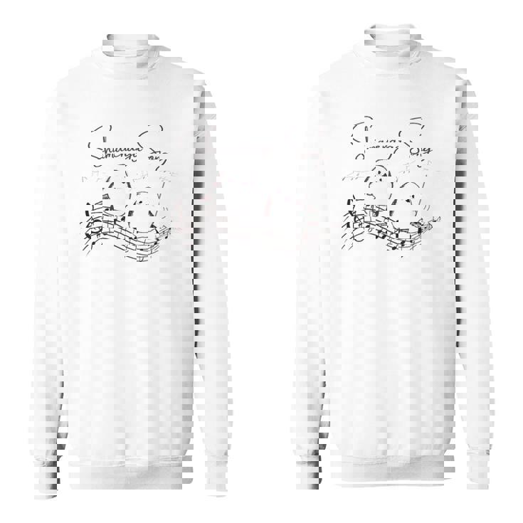 北海道の歌う小鳥 シマエナガ 音符 音楽好き 指揮者 可愛い スウェットシャツ