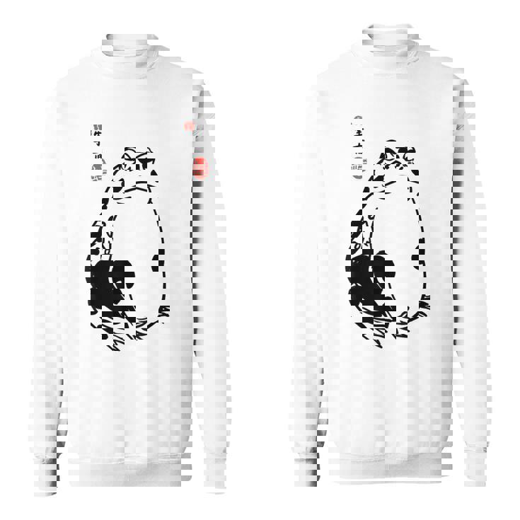 和風カエル漢字ミニマリストアート スウェットシャツ