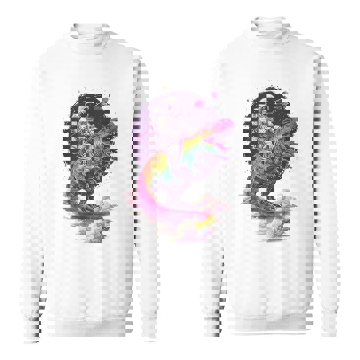 宇宙飛行士tレックス 恐竜 宇宙人 宇宙人 惑星 銀河 スウェットシャツ