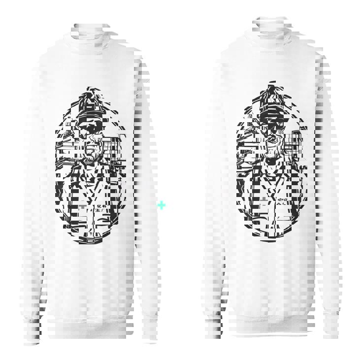 安全に働くおじさん 安全第一 作業員 スウェットシャツ