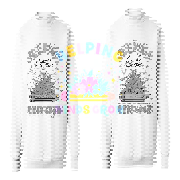 小さな心の成長を助ける ワイルドフラワー 幼稚園 先生 スウェットシャツ