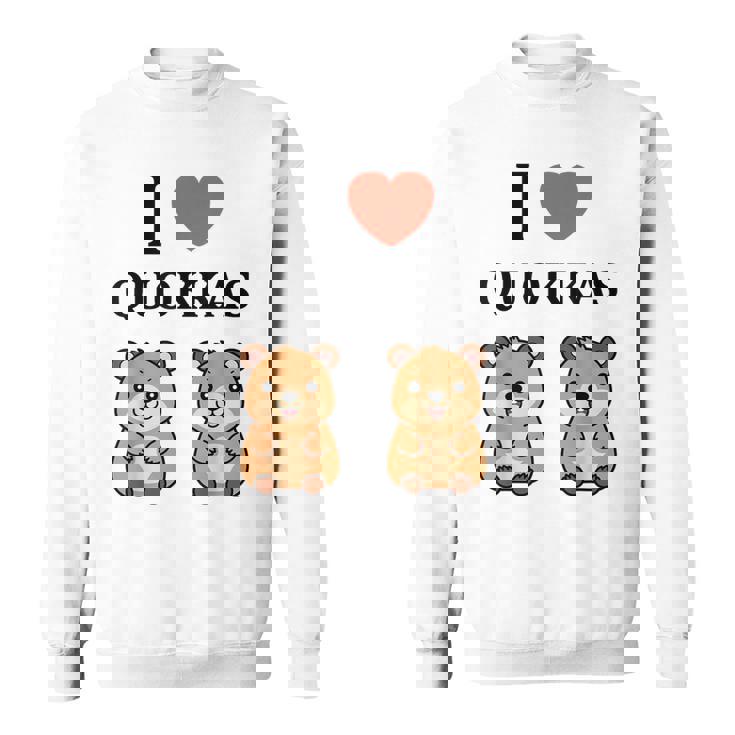 小さな赤ちゃんクオッカのユーモア動物は大好きです私はクオッカが大好きです スウェットシャツ