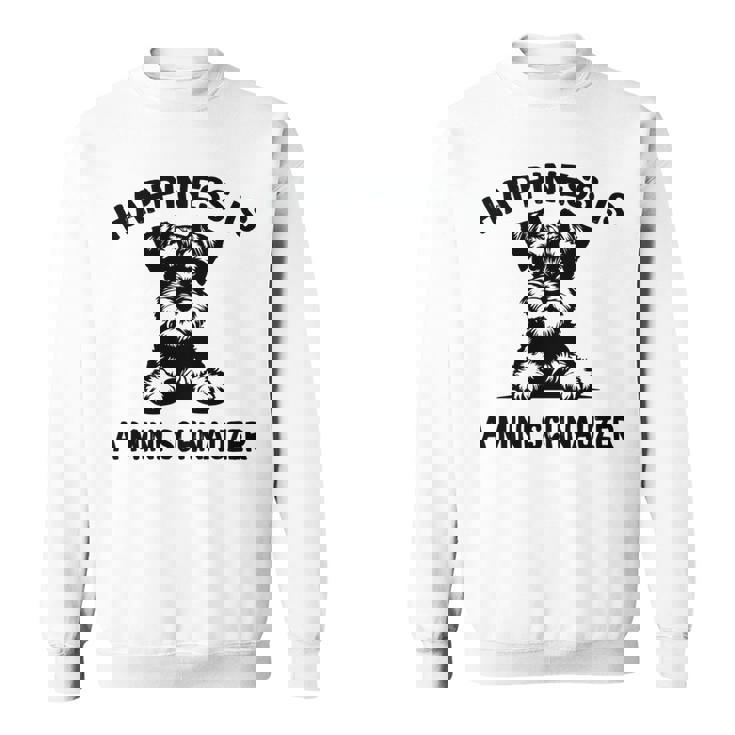 幸せはミニシュナウザー 長袖tシャツ スウェットシャツ