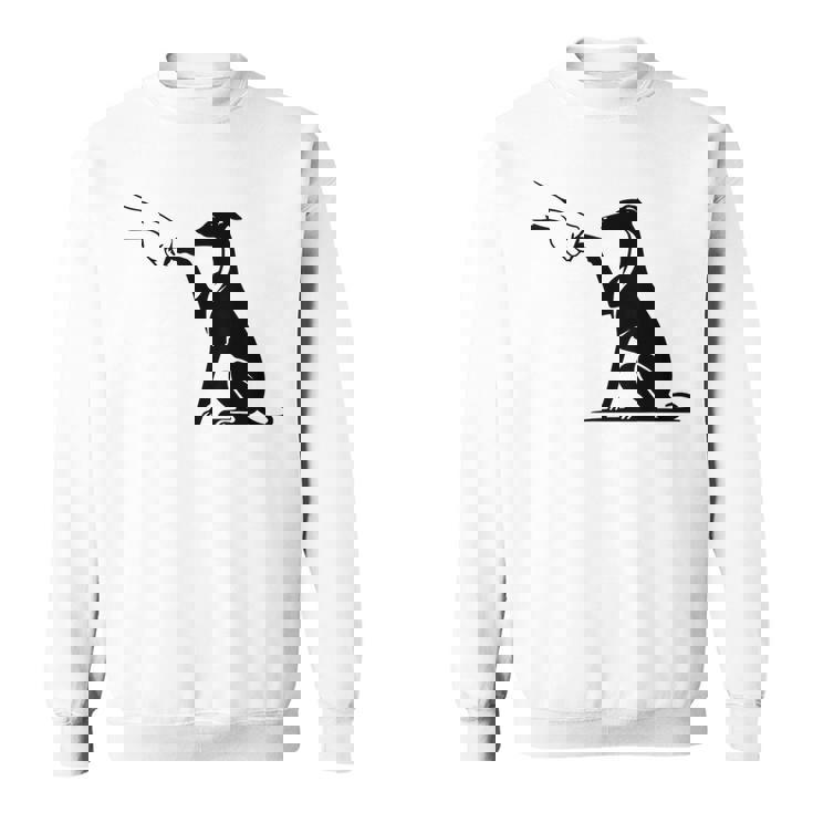 手を持つかわいいウィペット、ウィペットのママ スウェットシャツ