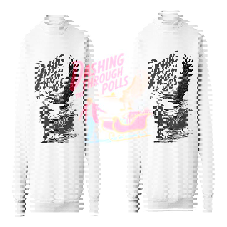 投票を駆け抜ける 面白い選挙結果 トランプ クリスマス スウェットシャツ