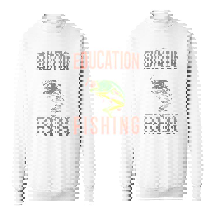 教育は重要ですが、釣りは重要です 面白い 長袖tシャツ スウェットシャツ