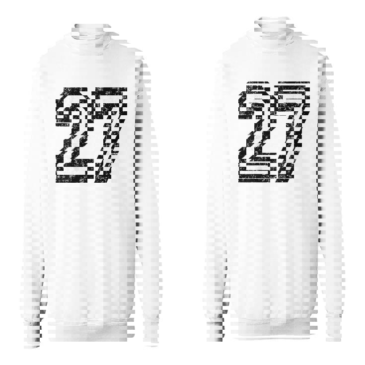 数字 27 ヴィンテージ ブラックホワイト スウェットシャツ