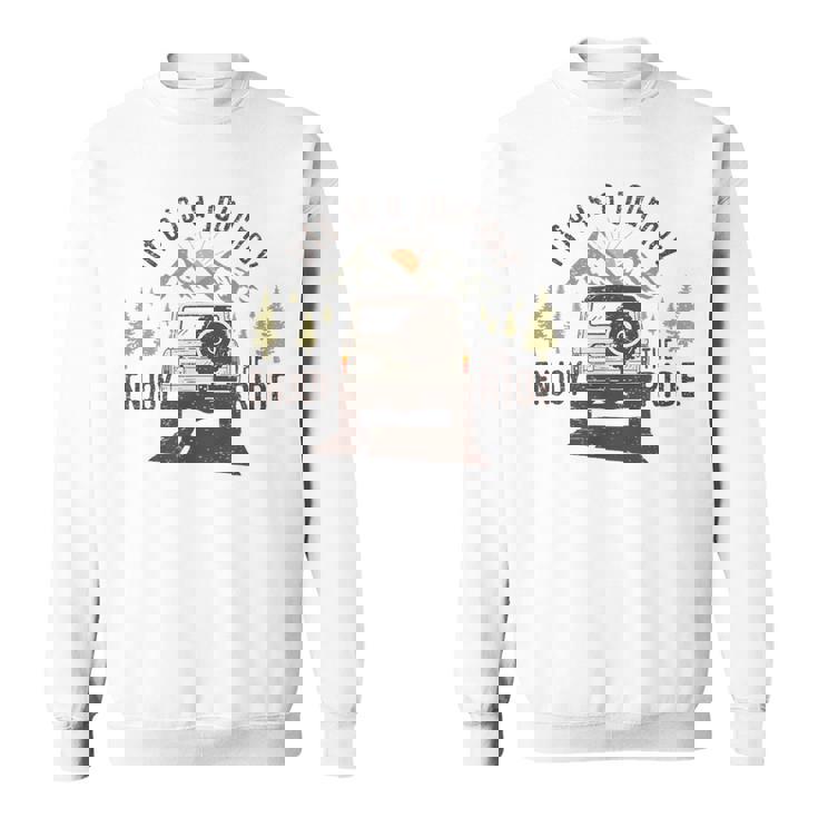 旅 おもしろ キャンプ 楽しい 登山 アウトドア キャンピングカー 人生は旅だ スウェットシャツ