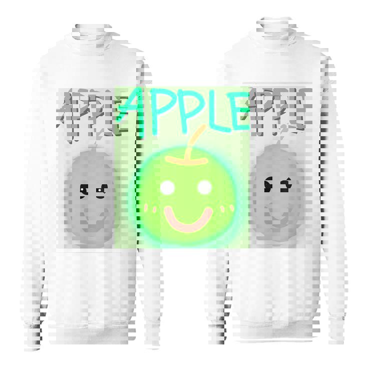 日本 りんご 青りんご かわいい 笑顔 スウェットシャツ