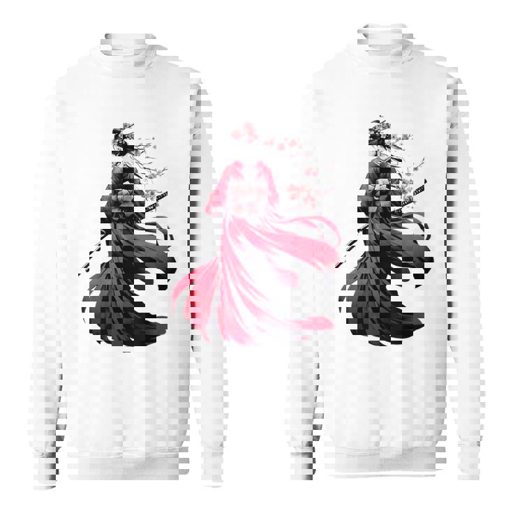 日本のサムライ フローラルウォリアーフラワー 桜 スウェットシャツ