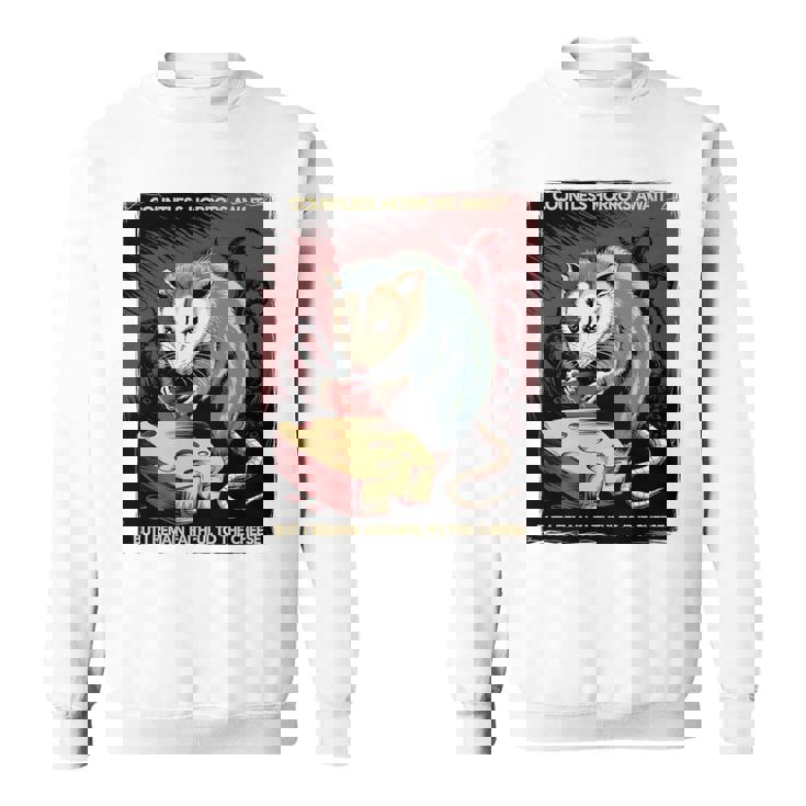 日本ホラーオポッサムアニメ レトロ 数え切れないほどの恐怖が待ち受けている 長袖tシャツ スウェットシャツ