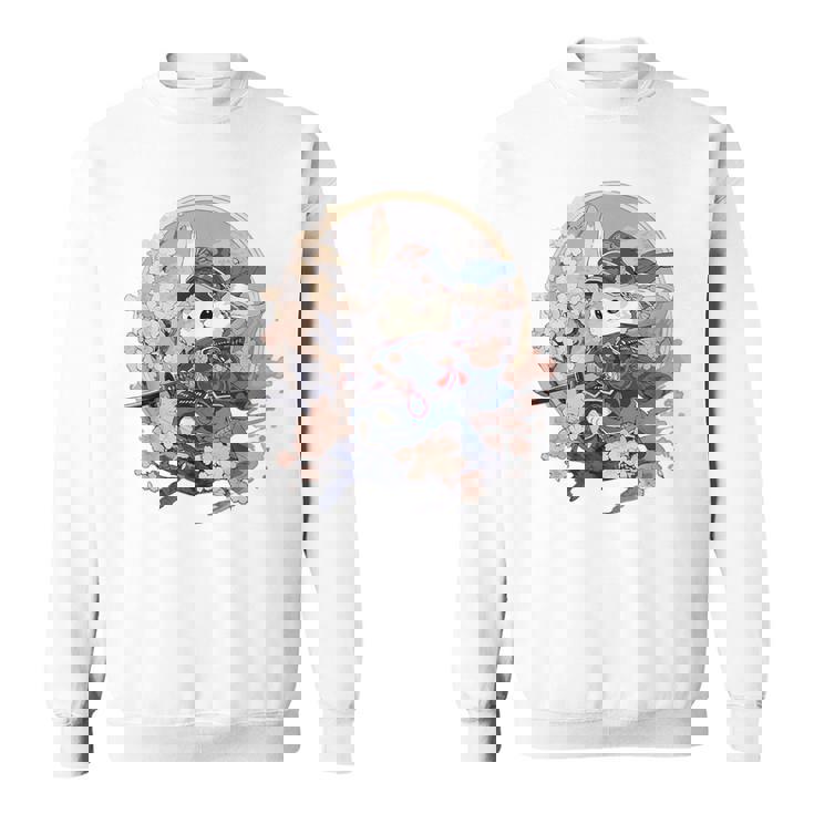 日本美術 うさぎ 忍者 浮世絵 アニメ風 侍うさぎ スウェットシャツ