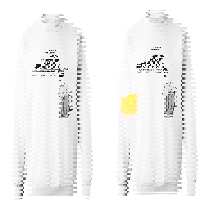 月曜日金曜日 スティックマン ビールウィークジャンプ エネルギー 皮肉 スウェットシャツ