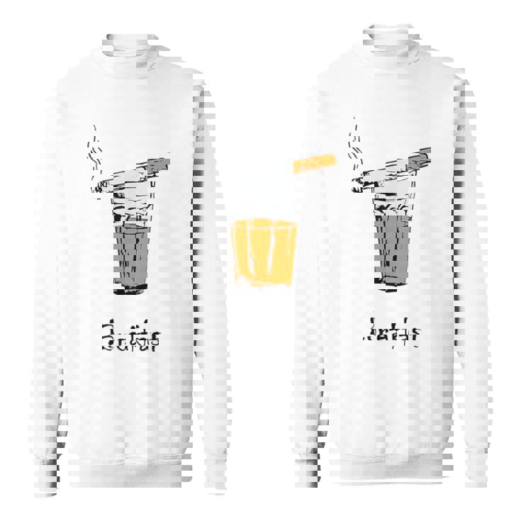 朝食タバコとウイスキー、面白いtシャツギフト。 スウェットシャツ