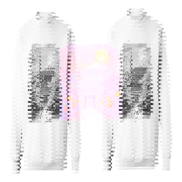 東京 日本 桜 夜景 お土産 スウェットシャツ