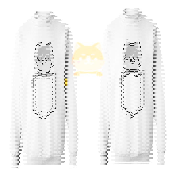 柴犬 しばいぬ 子柴 柴犬子犬 ワンポイント ポケット デザイン かわいい おもしろ 可愛い 犬飼い 犬好き スウェットシャツ