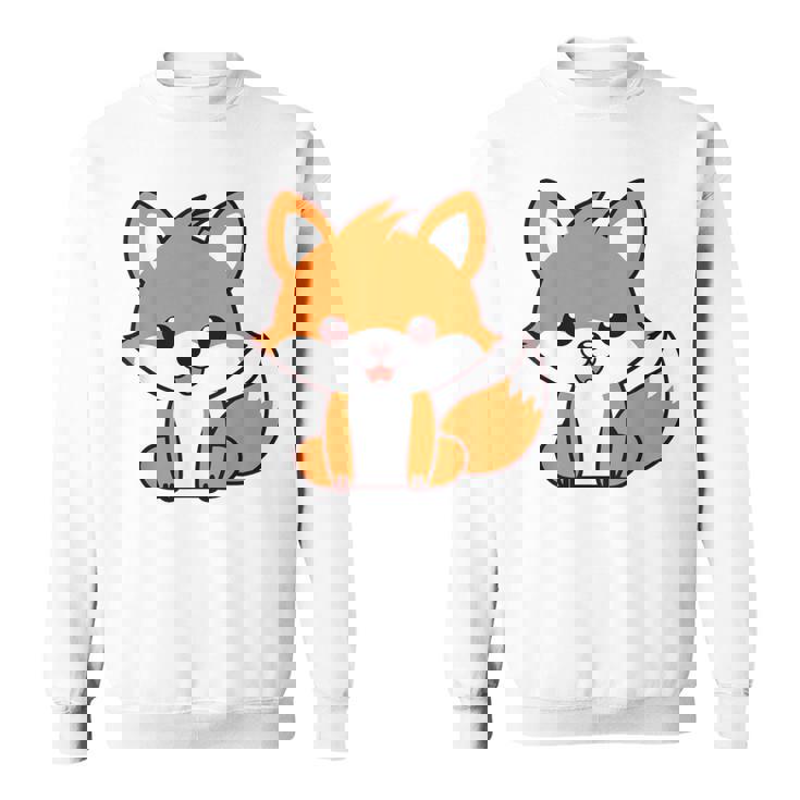 森のかわいい面白いキツネの子動物は小さなキツネが大好きです スウェットシャツ