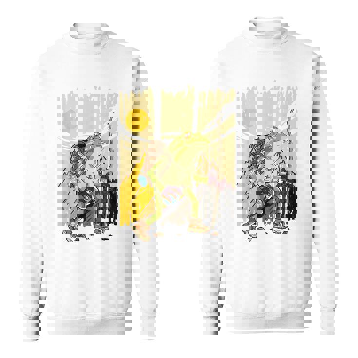 楽しいカエル ハイキングと登山愛好家 スウェットシャツ